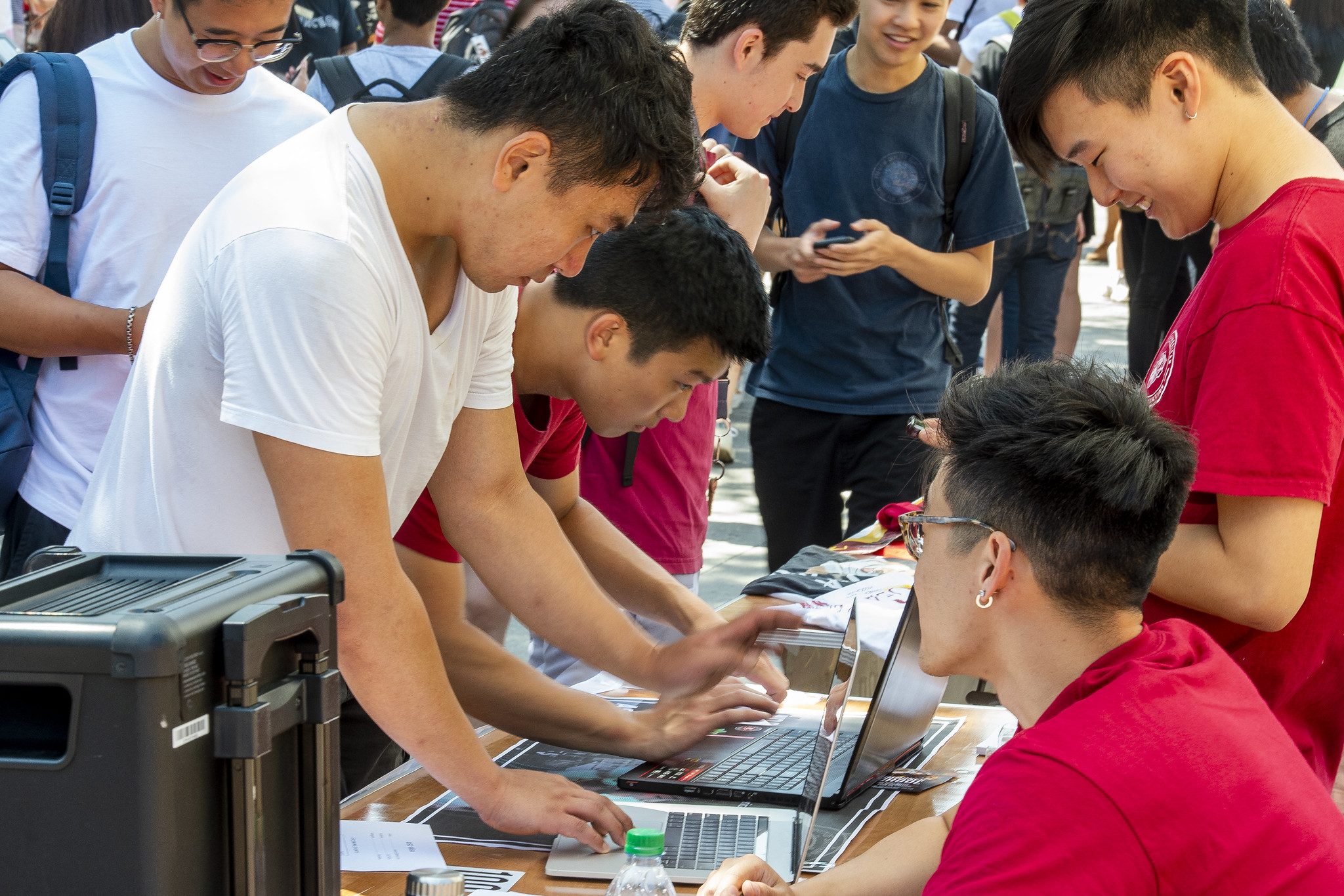 Students signing up for club